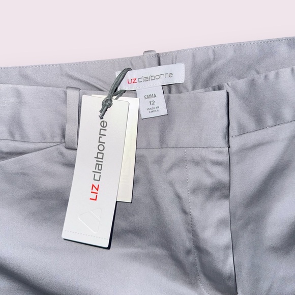 Liz Claiborne Women’s Emma Fit Grey Slacks - Size 12 (NWT) - Picture 2 of 2